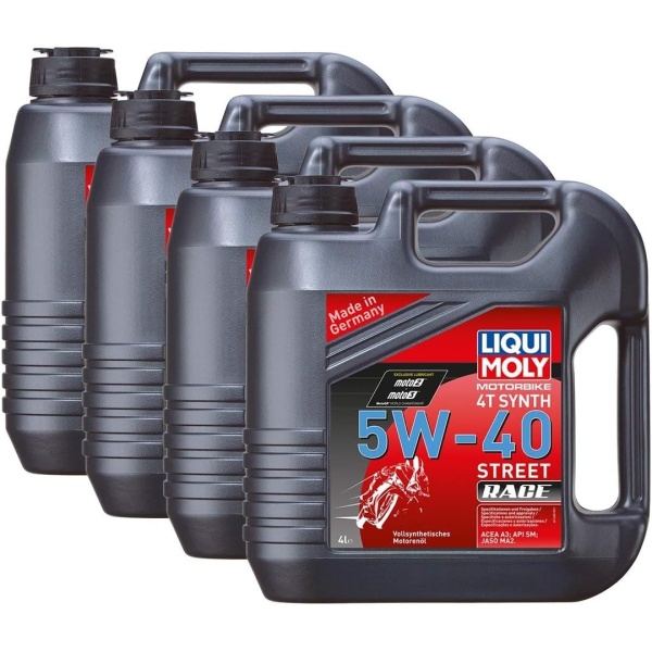 Set 4 Buc Ulei Motor Liqui Moly Motorbike 4T Synth 5W-40 Street Race 4L 1685